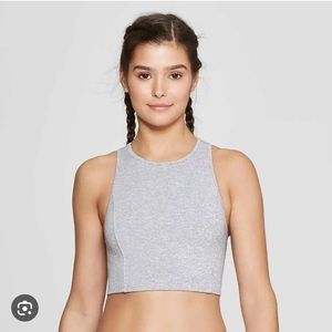 Joylab Spacedye Longline Sports Bra in Heather Charcoal